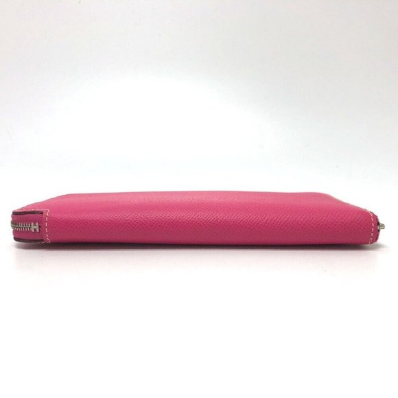 HERMES Azap Long Silk-In Zip Around Long Wallet Epsom pink/SilverHardware - Picture 6 of 14